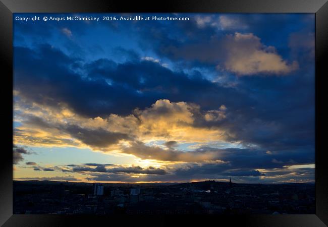 Moody sky over Edinburgh Framed Print by Angus McComiskey