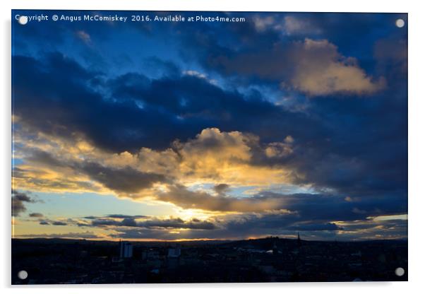 Moody sky over Edinburgh Acrylic by Angus McComiskey