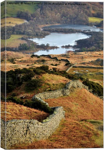 Views To Elterwater Canvas Print by Jason Connolly