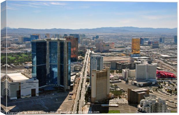 Las Vegas Skyline from the Stratosphere Tower, Nev Canvas Print by Andy Evans Photos
