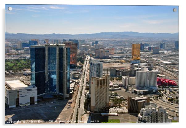 Las Vegas Skyline from the Stratosphere Tower, Nev Acrylic by Andy Evans Photos