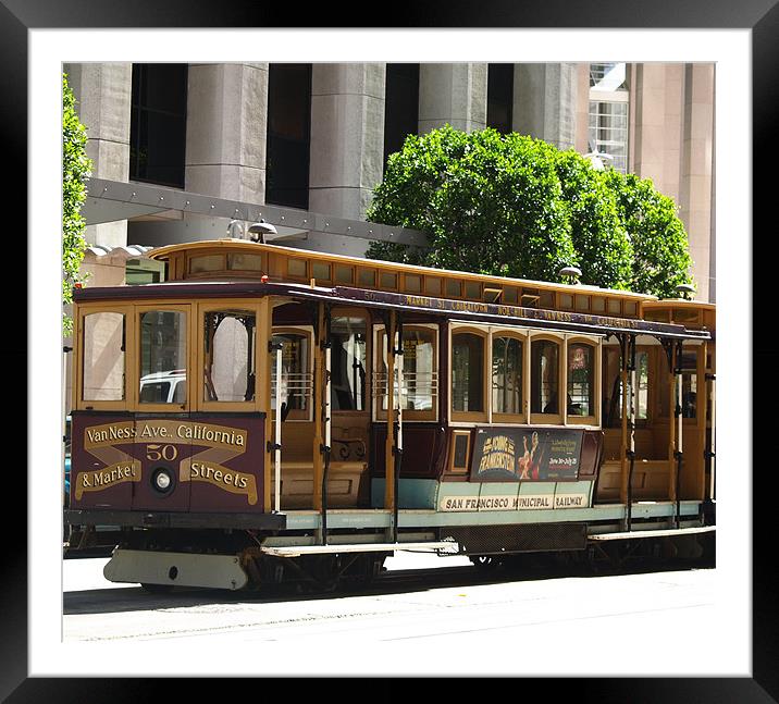 Van Ness Cable Car, San Francisco Framed Mounted Print by Patti Barrett