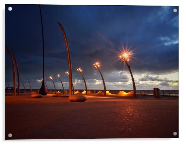 Blackpool Promenade                   Acrylic by Victor Burnside
