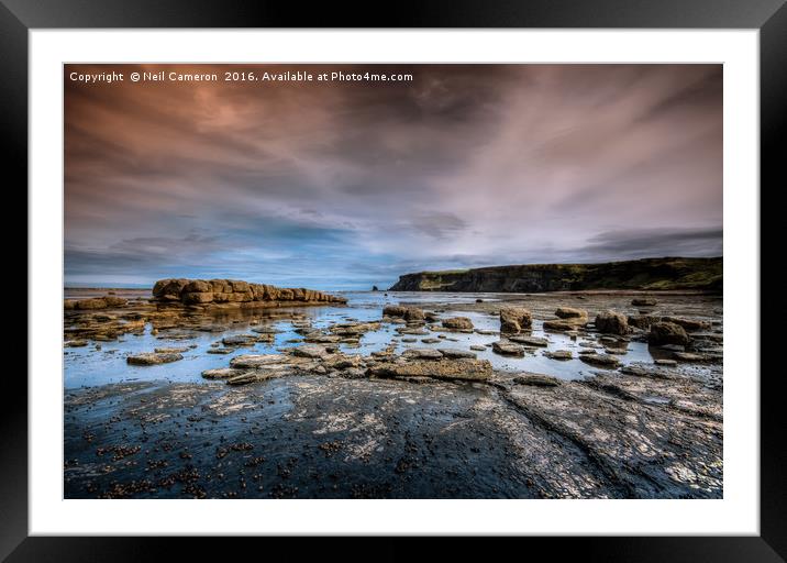 Saltwick Bay Framed Mounted Print by Neil Cameron