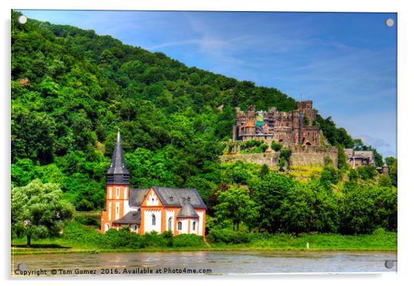 Clemenskapelle and Burg Reichenstein Acrylic by Tom Gomez