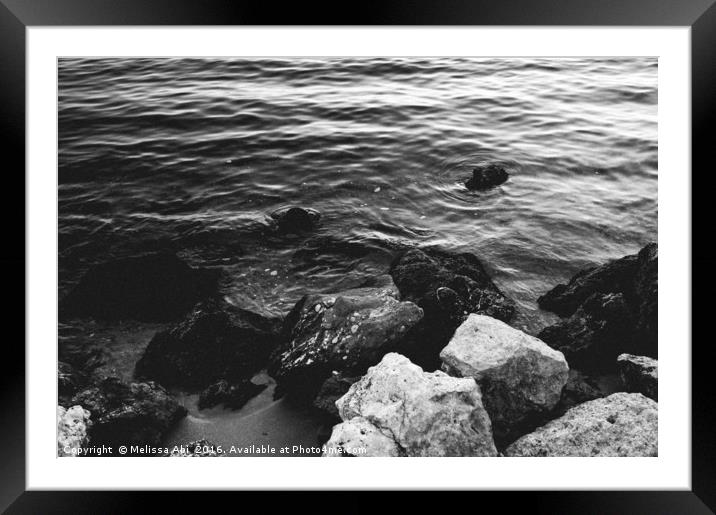 Black and White Sea Framed Mounted Print by Melissa Abi