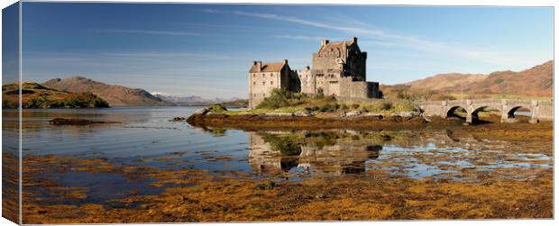 Eilean Donan Castle Panoramic View Canvas Print by Grant Glendinning