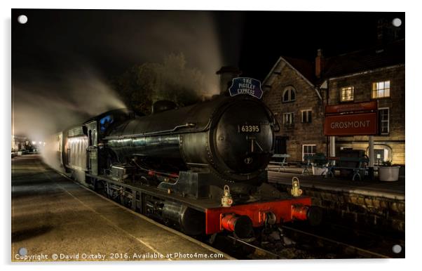 63395 evening pullman diner at Grosmont station Acrylic by David Oxtaby  ARPS