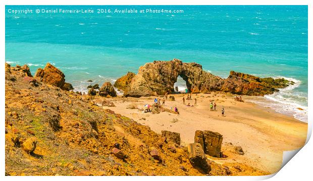 Aerial View Pedra Furada Jericoacoara Brazil Print by Daniel Ferreira-Leite