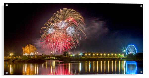 Southport Fireworks Acrylic by Roger Green