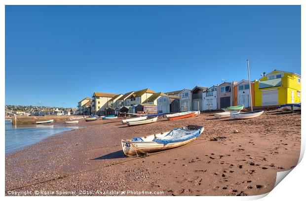  Teignmouth Back Beach on The River Teign Print by Rosie Spooner