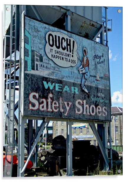 Ouch Safety Shoes Acrylic by Mark Sellers