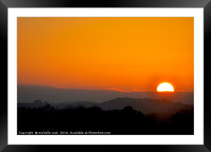 Autumn sunrise  Framed Mounted Print by michelle rook