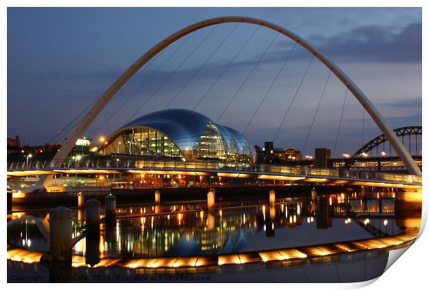 Reflections On The River Tyne, Newcastle-Gateshead Print by Rob Cole