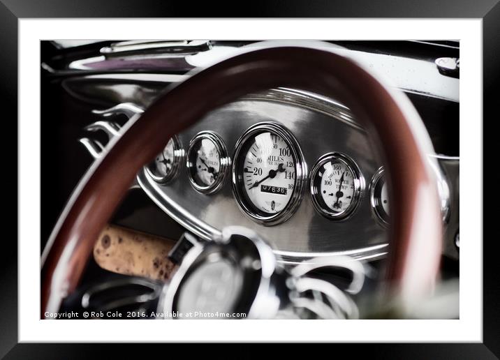 Classic Car Dashboard Dials Framed Mounted Print by Rob Cole