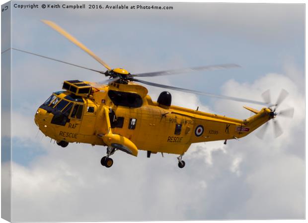 RAF Search and Rescue Seaking Canvas Print by Keith Campbell
