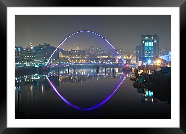 Gateshead Millennium Bridge Framed Mounted Print by David Lewins (LRPS)