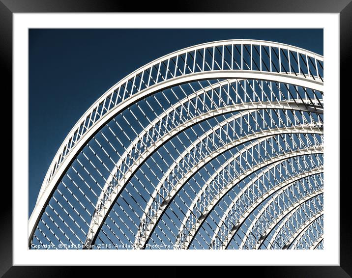 Abstract White Architecture On Blue Sky Framed Mounted Print by Radu Bercan