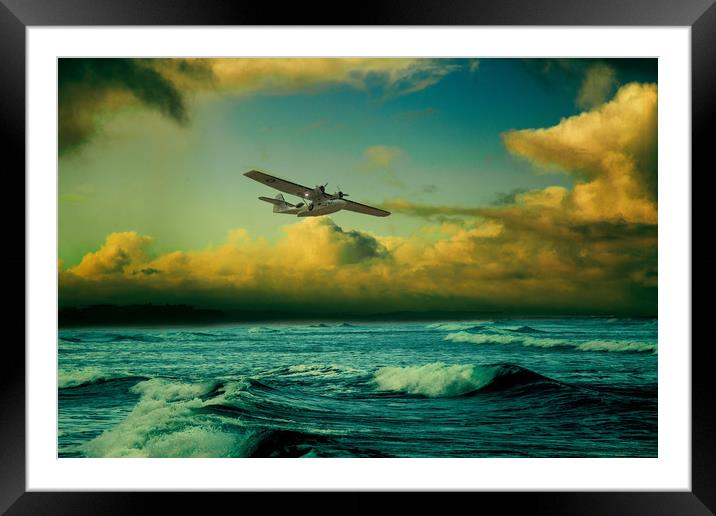 The Flying Boat Framed Mounted Print by J Biggadike