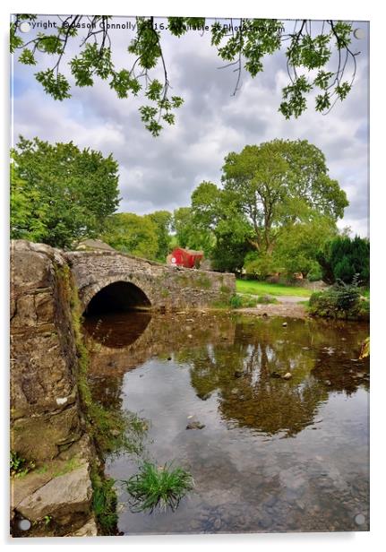 Malham Beck Reflections Acrylic by Jason Connolly