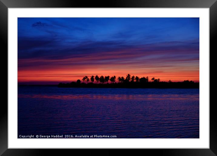 Sri Lanka Sunset. Framed Mounted Print by George Haddad