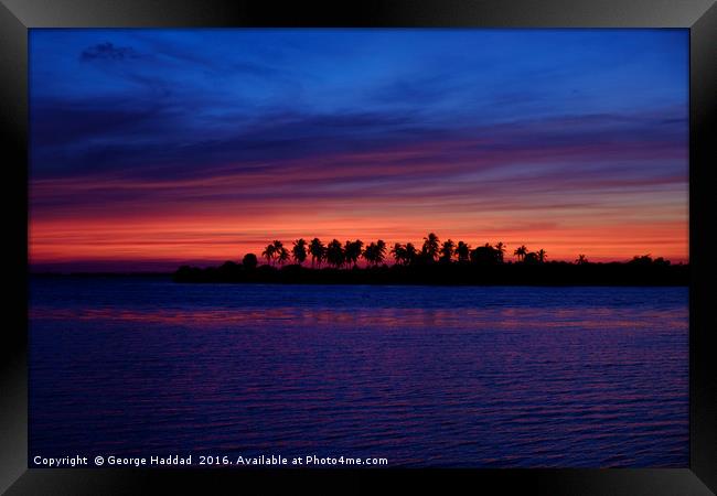 Sri Lanka Sunset. Framed Print by George Haddad