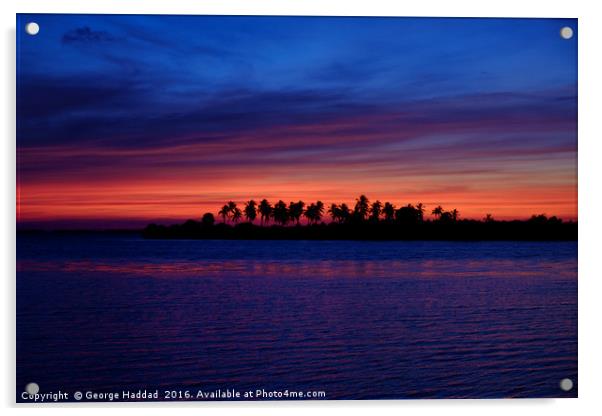 Sri Lanka Sunset. Acrylic by George Haddad