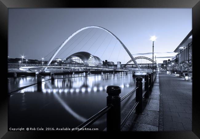 Newcastle-Gateshead Millennium Bridge, Tyne and We Framed Print by Rob Cole