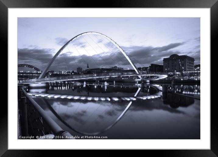 Gateshead Millennium Bridge, Newcastle, Tyne and W Framed Mounted Print by Rob Cole
