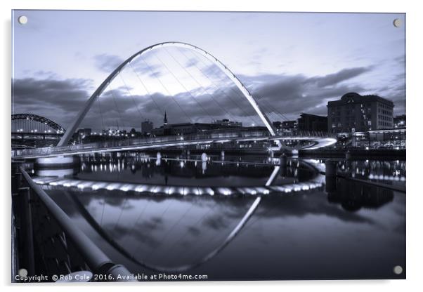 Gateshead Millennium Bridge, Newcastle, Tyne and W Acrylic by Rob Cole