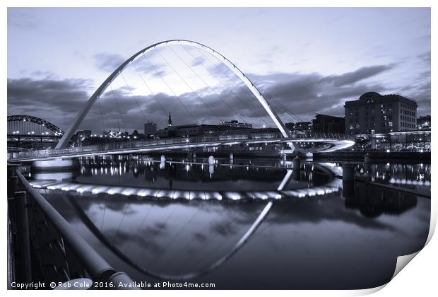 Gateshead Millennium Bridge, Newcastle, Tyne and W Print by Rob Cole