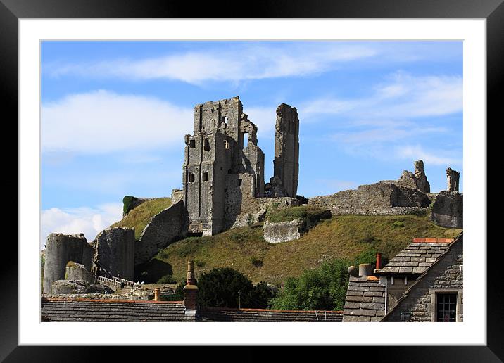 Corfe Castle and Corfe Dorset Framed Mounted Print by David French