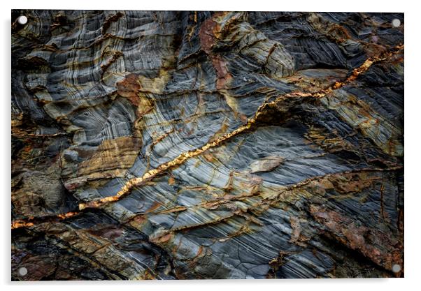 Cornish Rock Acrylic by John Baker