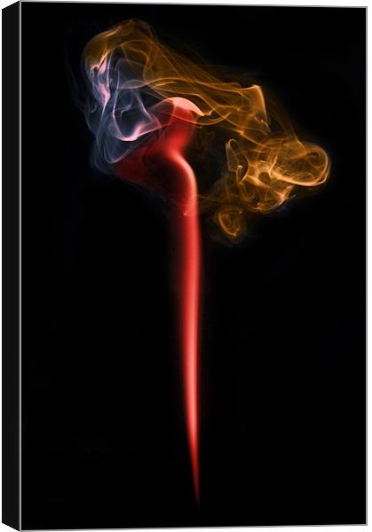 Crying lady in the smoke Canvas Print by mike fendt