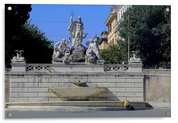 Fontana del Nettuno  Acrylic by Tony Murtagh