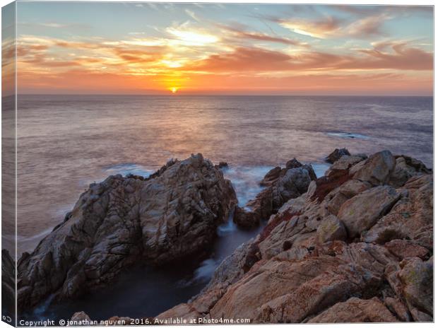 Sunset Over Pt. Lobos Canvas Print by jonathan nguyen