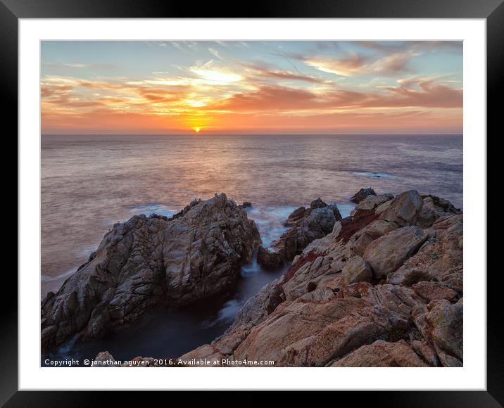 Sunset Over Pt. Lobos Framed Mounted Print by jonathan nguyen