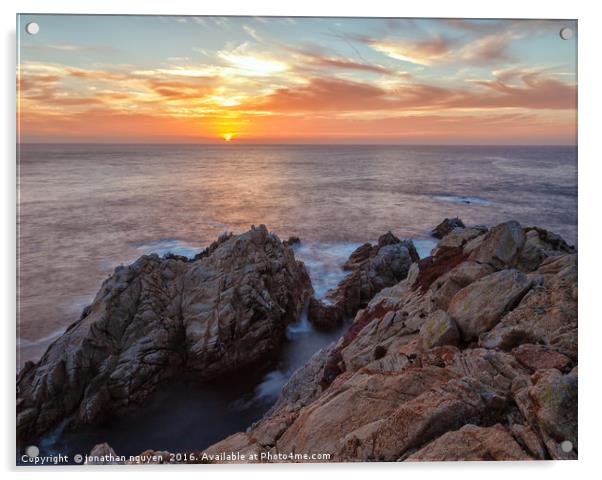 Sunset Over Pt. Lobos Acrylic by jonathan nguyen
