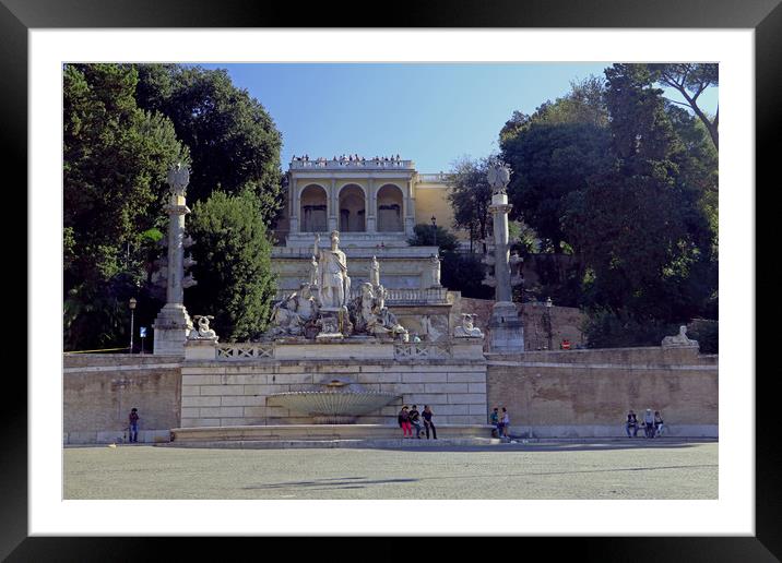 Pincio from Piazza del Popolo Framed Mounted Print by Tony Murtagh