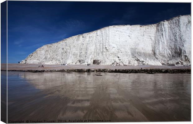 White cliffs of the Seven Sisters Canvas Print by Stephen Prosser