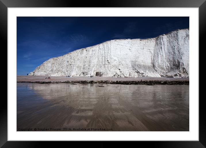 White cliffs of the Seven Sisters Framed Mounted Print by Stephen Prosser