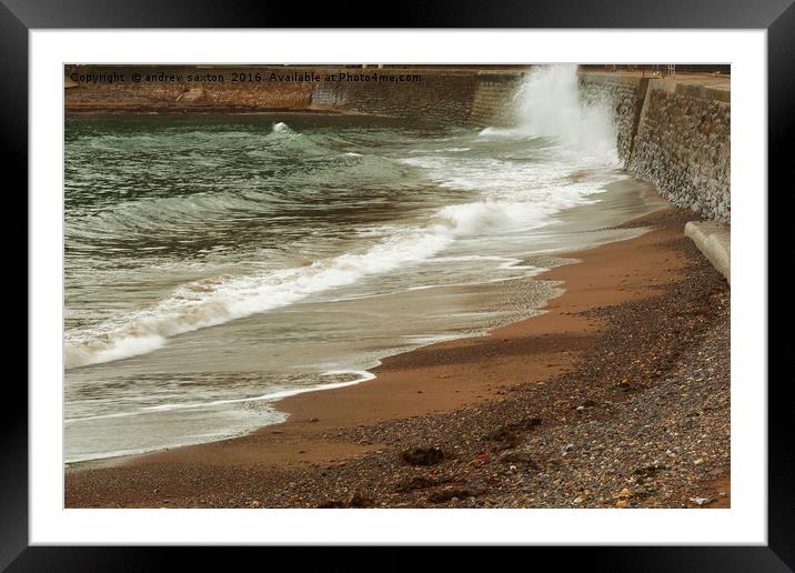SPLASHING UP THE WALL Framed Mounted Print by andrew saxton