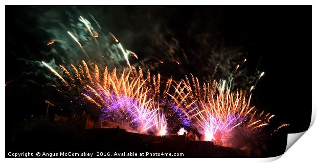 Edinburgh Festival Fireworks Print by Angus McComiskey