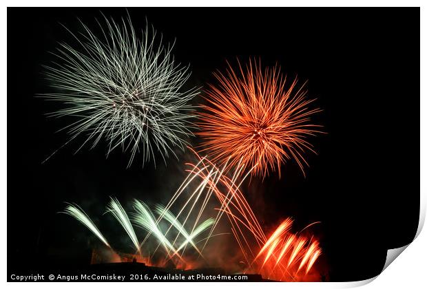 Edinburgh Festival Fireworks Print by Angus McComiskey