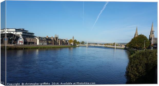 River Ness On Sunny Day Canvas Print by christopher griffiths