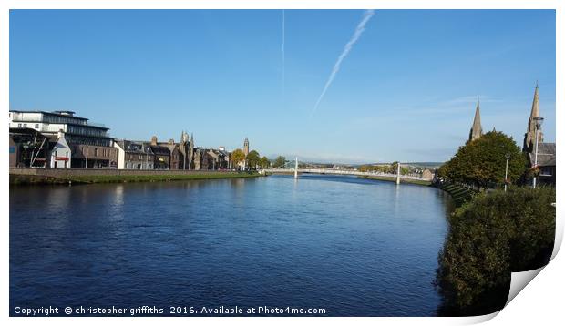 River Ness On Sunny Day Print by christopher griffiths
