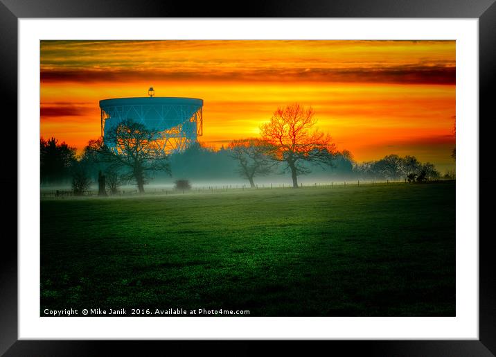 Jodrell Bank Sunset Framed Mounted Print by Mike Janik
