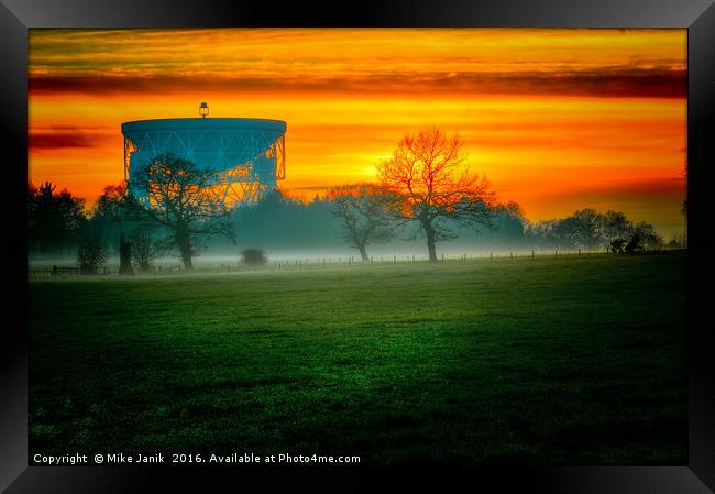 Jodrell Bank Sunset Framed Print by Mike Janik