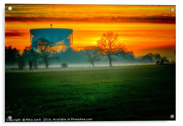 Jodrell Bank Sunset Acrylic by Mike Janik