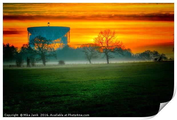 Jodrell Bank Sunset Print by Mike Janik